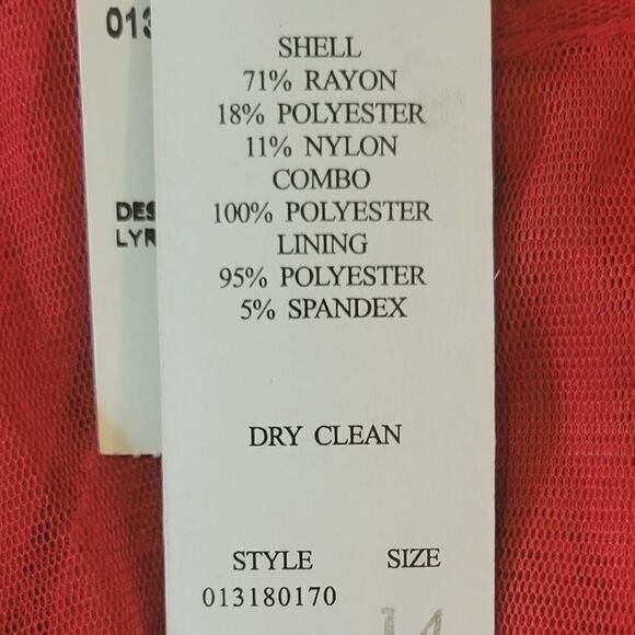 Adrianna Papell Red V-neck Cascading Ruffle Slim Fit Special Occasion Dress - Picture 12 of 12